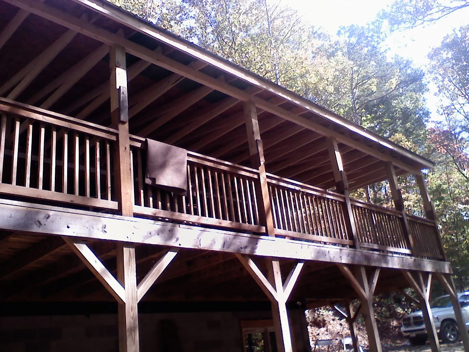 Timber framing under a new elevated porch and deck — Roof Leak Repair in Brooklet by Roofing Brothers